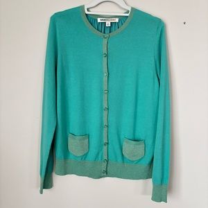 Clements Ribeiro Women's Green Cardigan Size Medium
